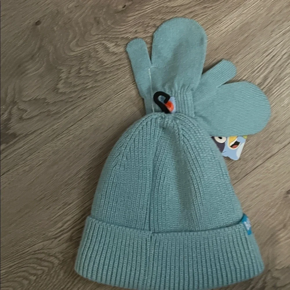 Kids Beanie and Mittens Set - Blue